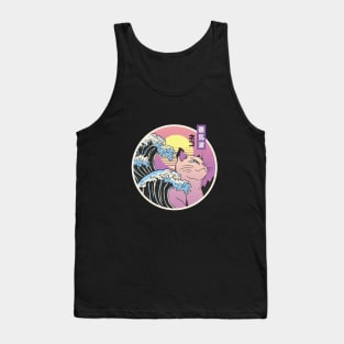 Japanese Vaporwave Cat Tank Top